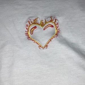 A heart on fire crop top